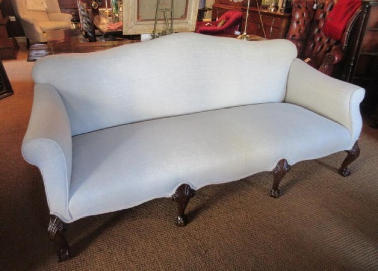 Superb 19th Century Upholstered Hump Back Sofa - Image 4