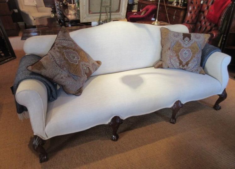 Superb 19th Century Upholstered Hump Back Sofa - Image 5