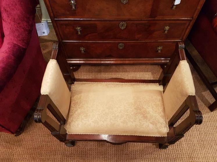 Edwardian Mahogany Chippendale Revival Window Seat - Image 4