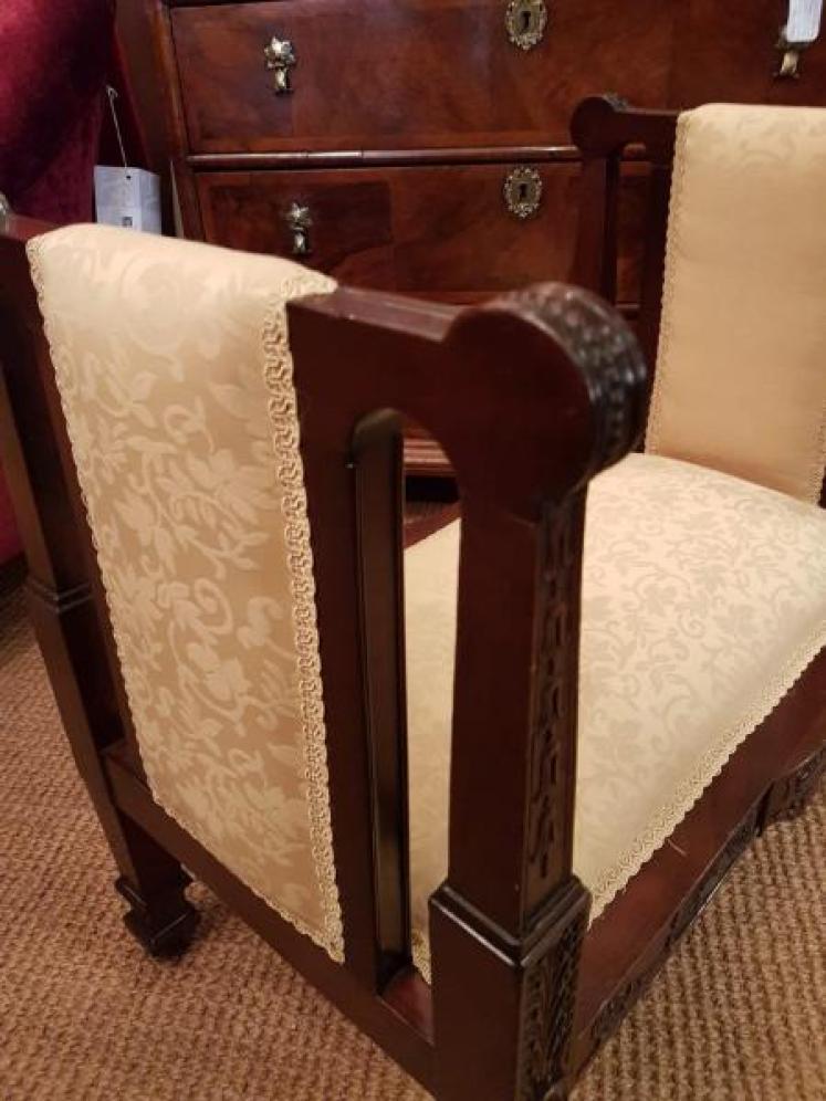 Edwardian Mahogany Chippendale Revival Window Seat - Image 5