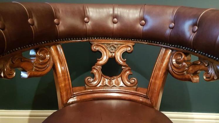William IV Leather Library Armchair - Image 4