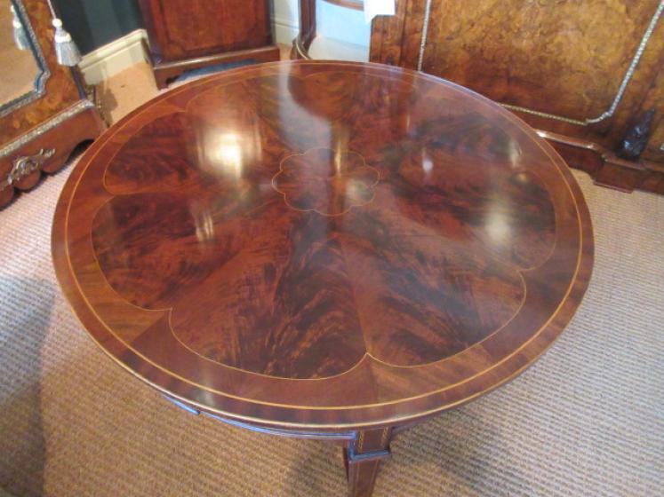 Fine Edwardian Period Figured 'Sunburst Top' Coffee Table - Image 2
