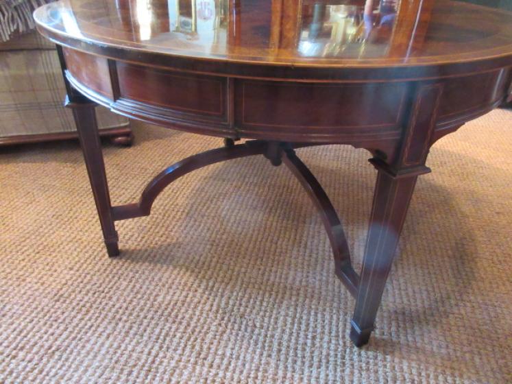 Fine Edwardian Period Figured 'Sunburst Top' Coffee Table - Image 4