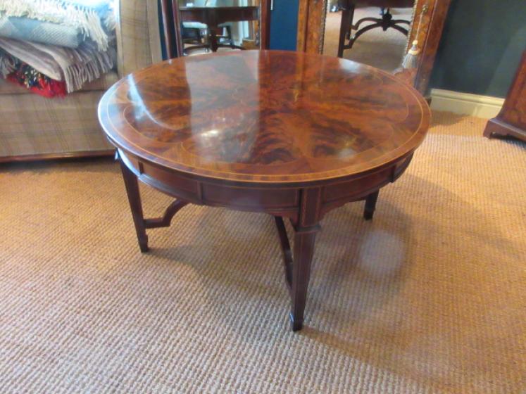 Fine Edwardian Period Figured 'Sunburst Top' Coffee Table - Image 5