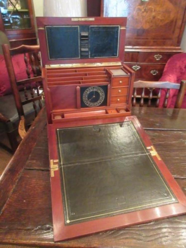 Superb Antique Flame Mahogany Dome Top Stationary Box - Image 1