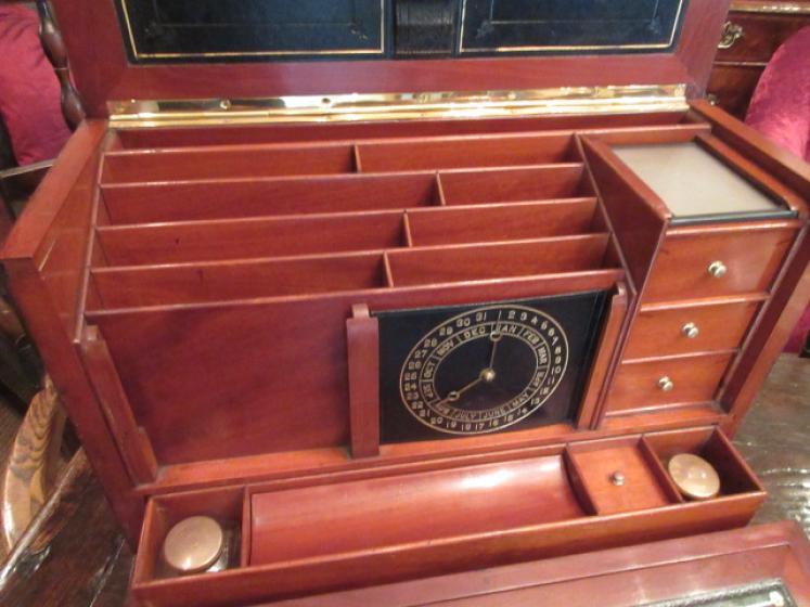 Superb Antique Flame Mahogany Dome Top Stationary Box - Image 2