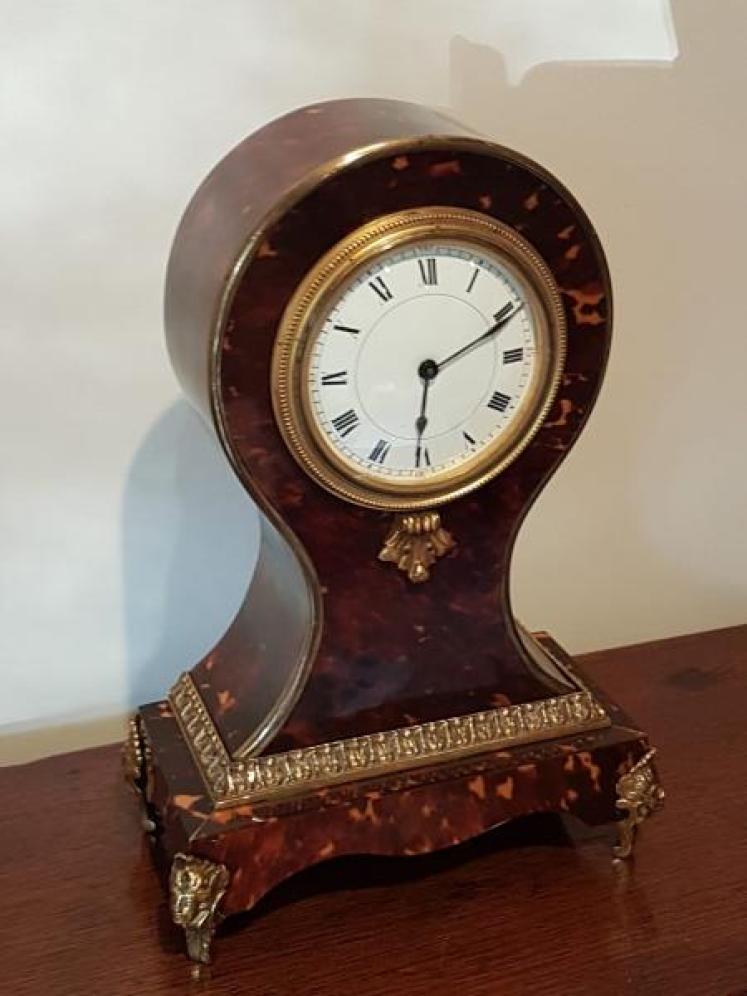 Superb Tortoise Shell Cased Swiss Mantel Clock - Image 1