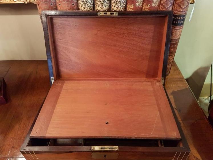 Antique Regency Rosewood Brass Bound Writing Slope  - Image 2