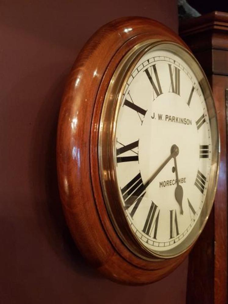 Antique Walnut English Dial Clock - Image 4