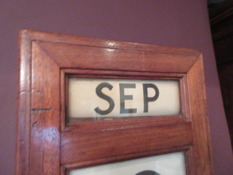 Large Victorian Walnut Perpetual Bank Wall Calendar - Image 2