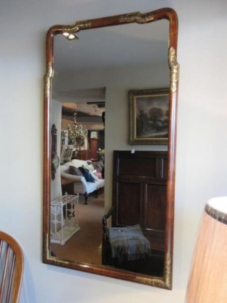 Mid Victorian Walnut & Gilt Ormolu Wall Mirror - Image 1