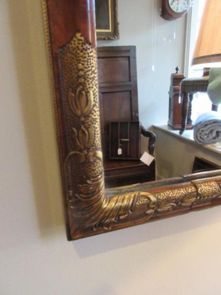Mid Victorian Walnut & Gilt Ormolu Wall Mirror - Image 5