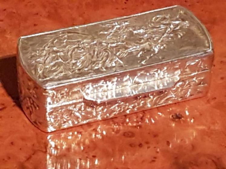 Embossed Silver Pill Box - Image 2