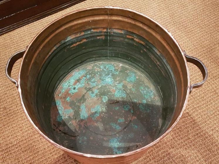 Antique Copper Country House Log Bin - Image 2