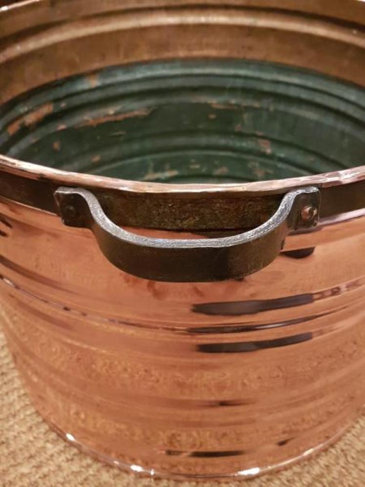 Antique Copper Country House Log Bin - Image 3