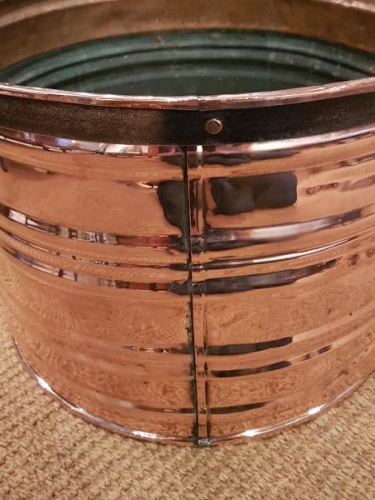 Antique Copper Country House Log Bin - Image 4