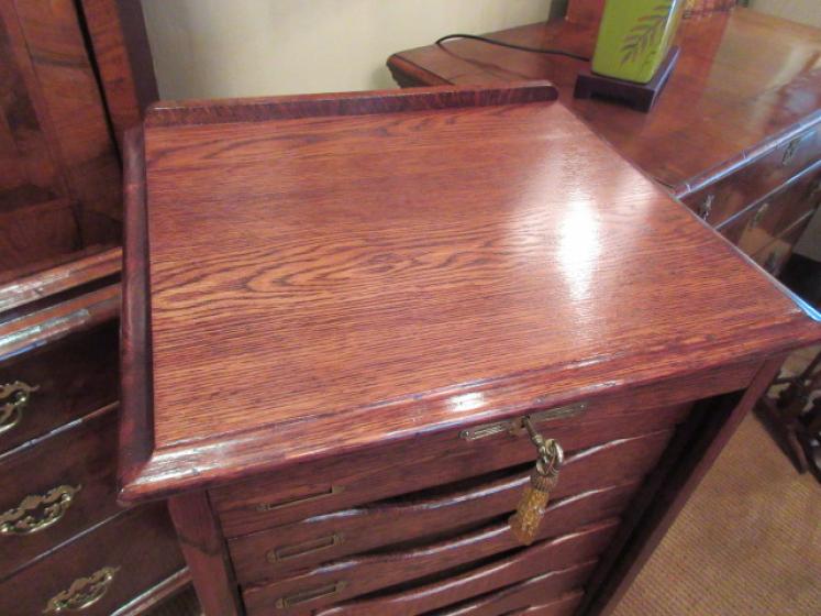 Edwardian Period Tambour Front Filing Cabinet - Image 2
