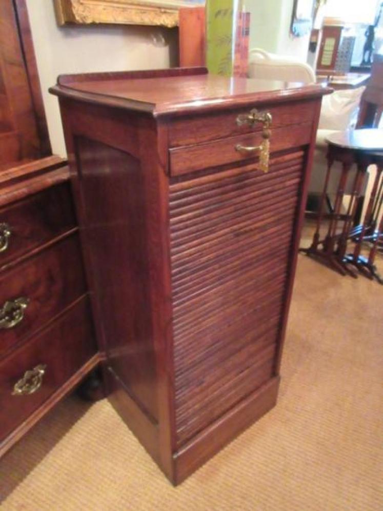 Edwardian Period Tambour Front Filing Cabinet - Image 5