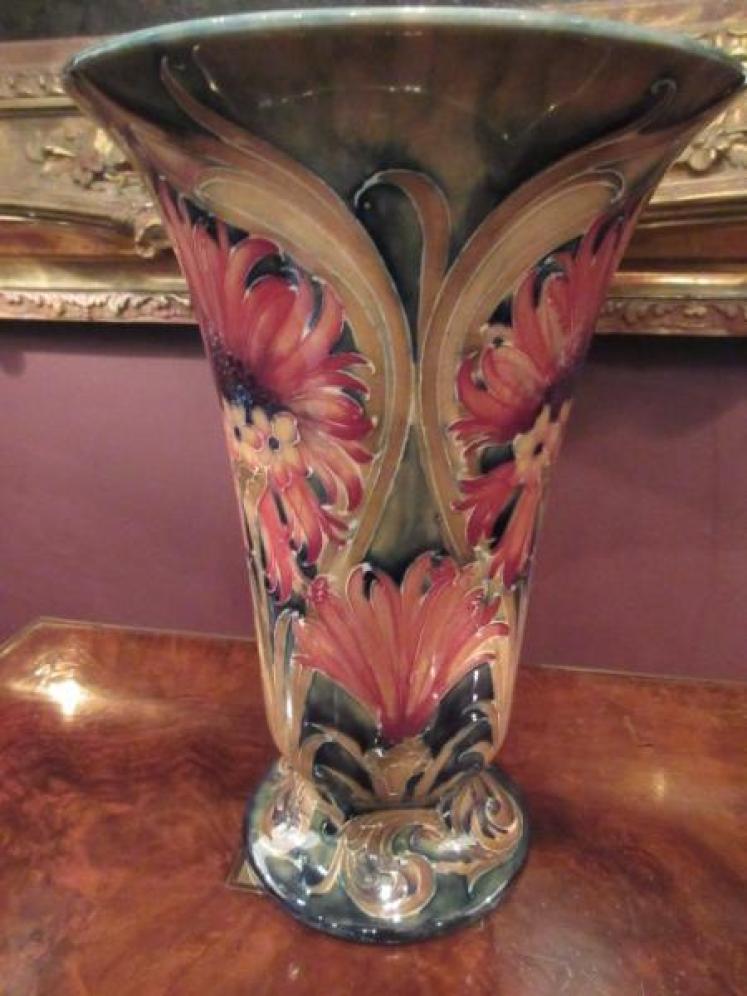 McIntyre Moorcroft Cornflower Flared Neck Vase - Image 3