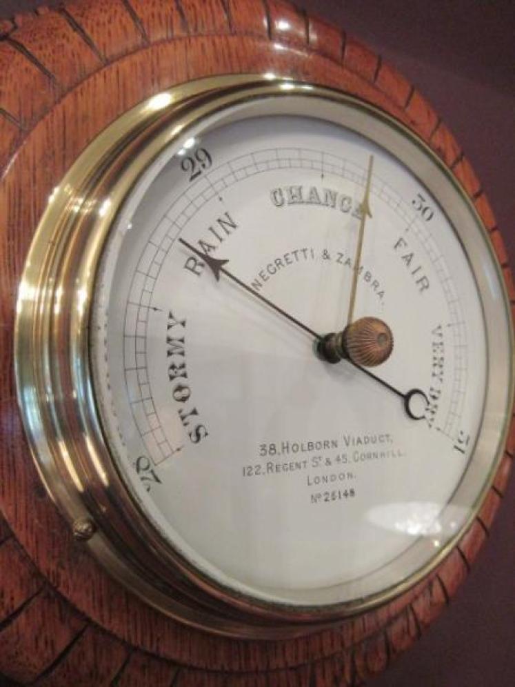 Mid Victorian Polished Oak Negretti & Zambra Barometer - Image 2