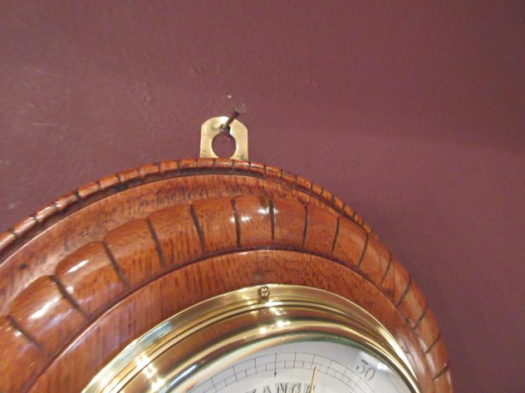 Mid Victorian Polished Oak Negretti & Zambra Barometer - Image 4