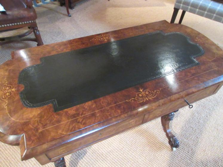 Mid Victorian Burr Walnut Games & Writing Table - Image 2
