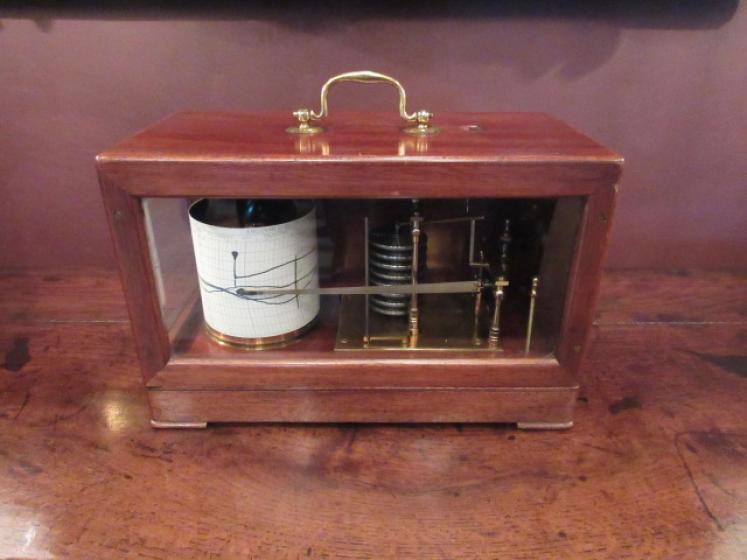 Antique Mahogany Cased Portable Barograph - Image 1
