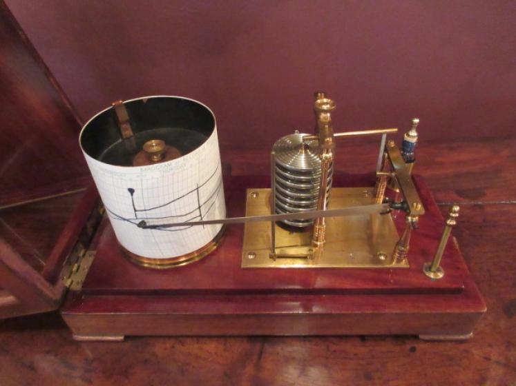 Antique Mahogany Cased Portable Barograph - Image 2