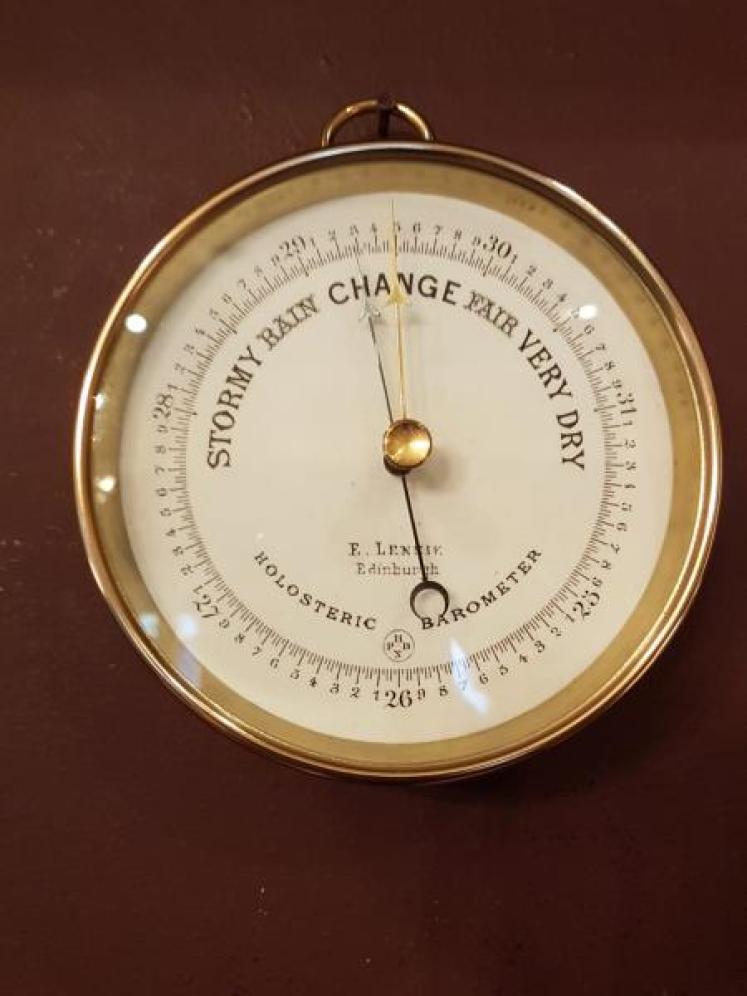 Late Victorian Brass Cased Lennie of Edinburgh Marine Barometer - Image 1