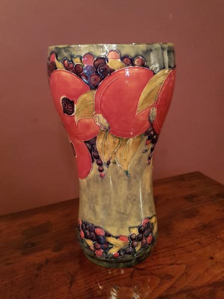 Superb Early Moorcroft Ochre Ground Pomegranate Vase - Image 2