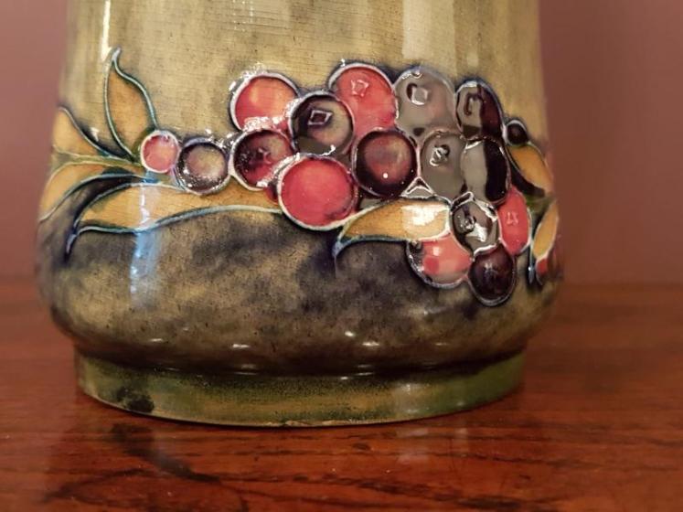 Superb Early Moorcroft Ochre Ground Pomegranate Vase - Image 3