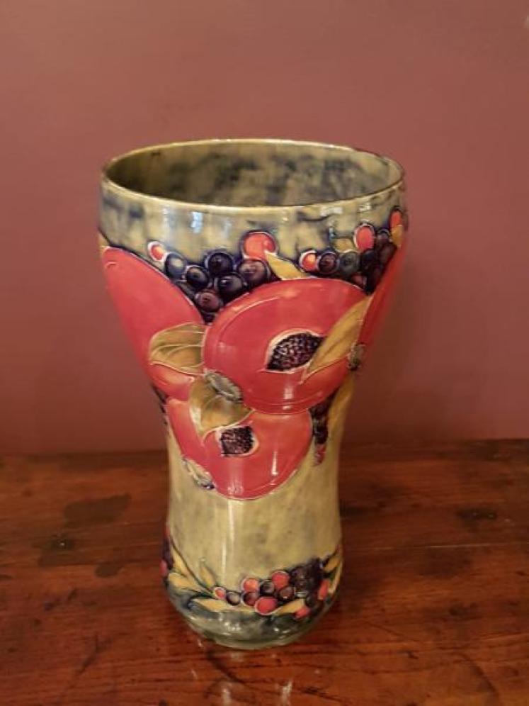 Superb Early Moorcroft Ochre Ground Pomegranate Vase - Image 4
