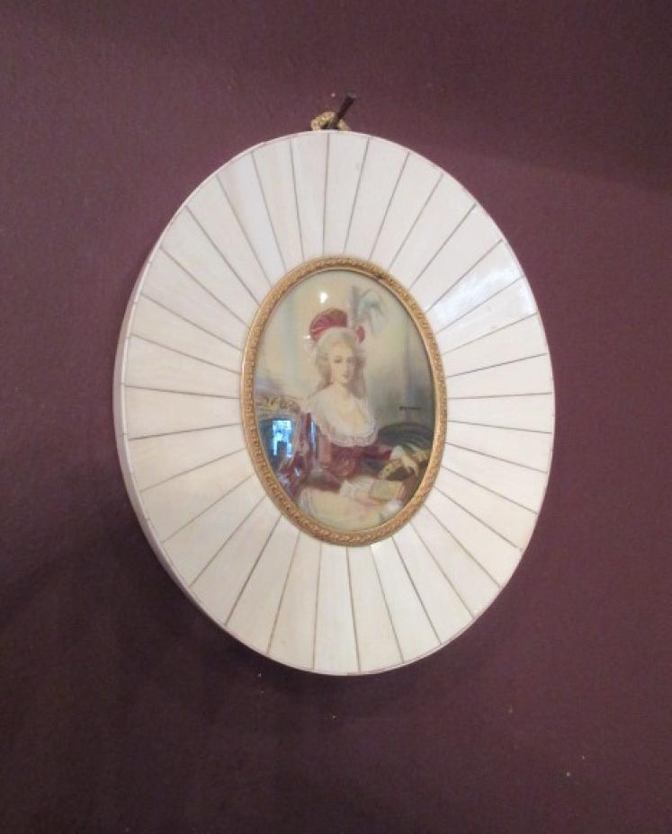 Oval Mid Victorian Miniature Portrait of a Lady - Image 1