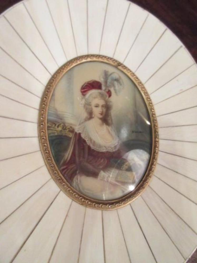 Oval Mid Victorian Miniature Portrait of a Lady - Image 2