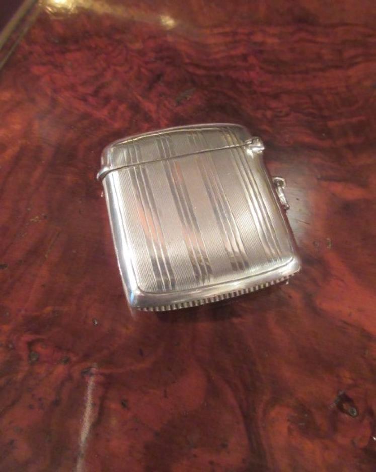 George V Period Antique Silver Vesta with Compass - Image 5