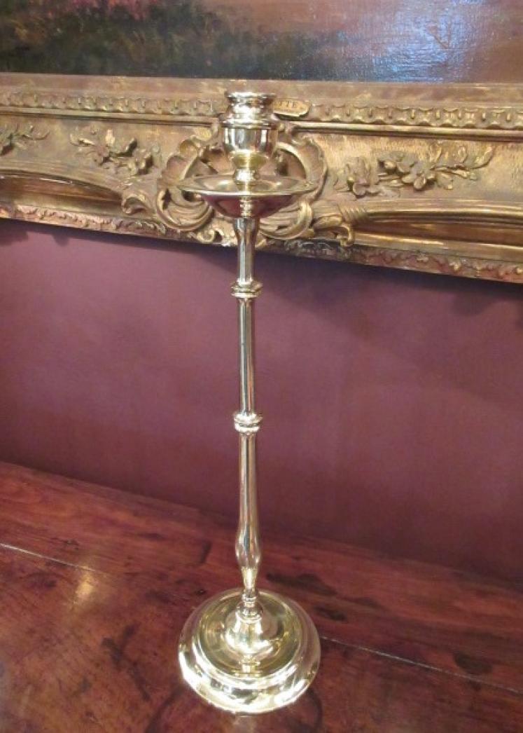 Tall Pair of Mid Victorian Cast Brass Candlesticks - Image 4