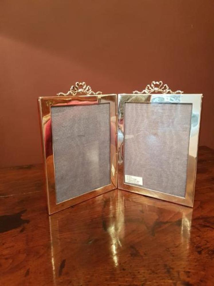 Quality Antique Edwardian Silver Double Photo Frame - Image 5