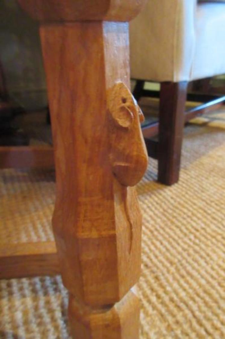 1950's Mouseman Adzed Oak Armchair - Image 2