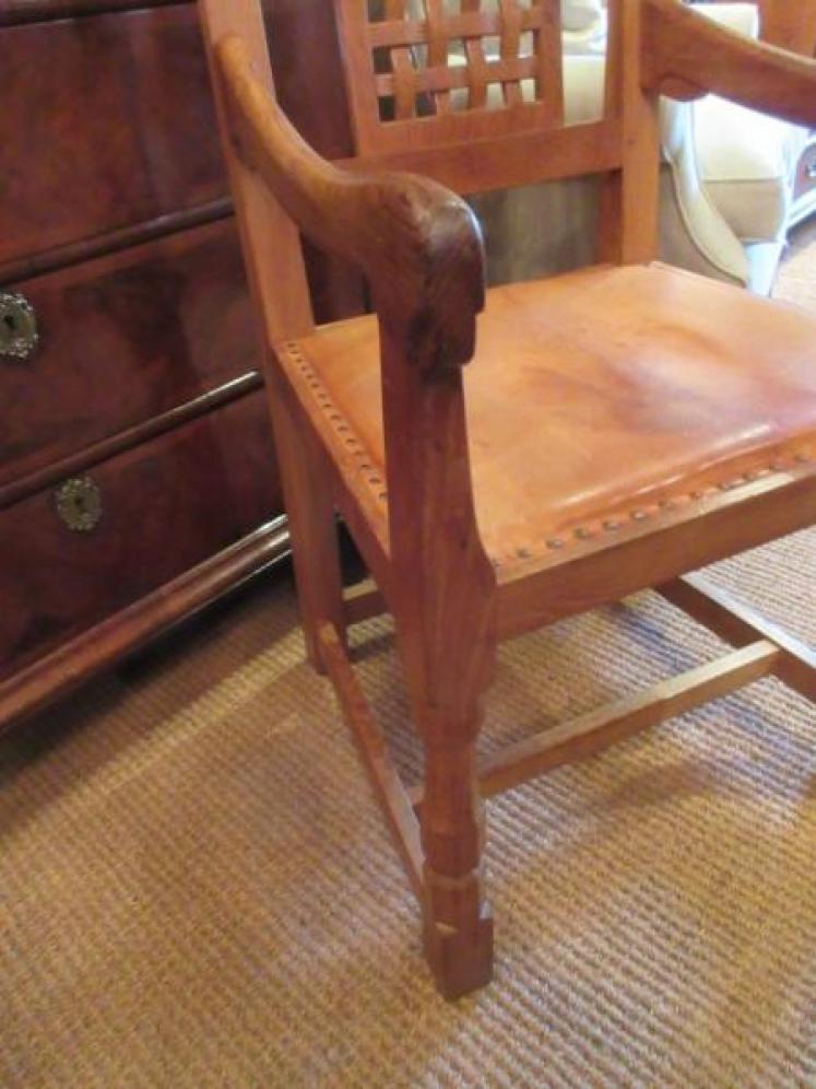 1950's Mouseman Adzed Oak Armchair - Image 5