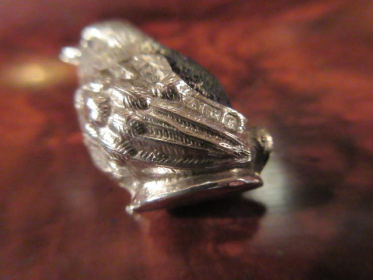 Edwardian Antique Novelty Silver Bird Pin Cushion - Image 3