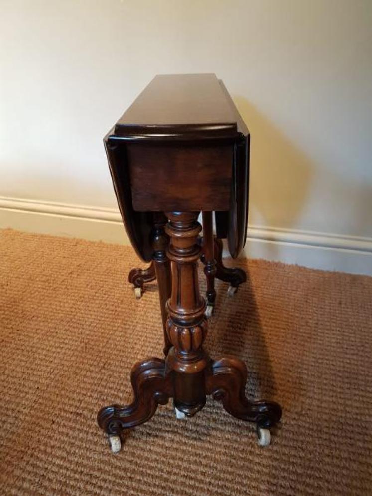 Fine Mid Victorian Burr Walnut Baby Sunderland Table - Image 3