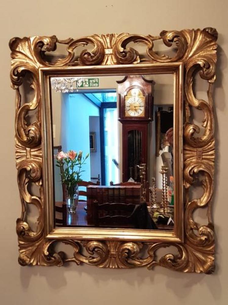 Antique Victorian Timber Gilt Mirror - Image 1
