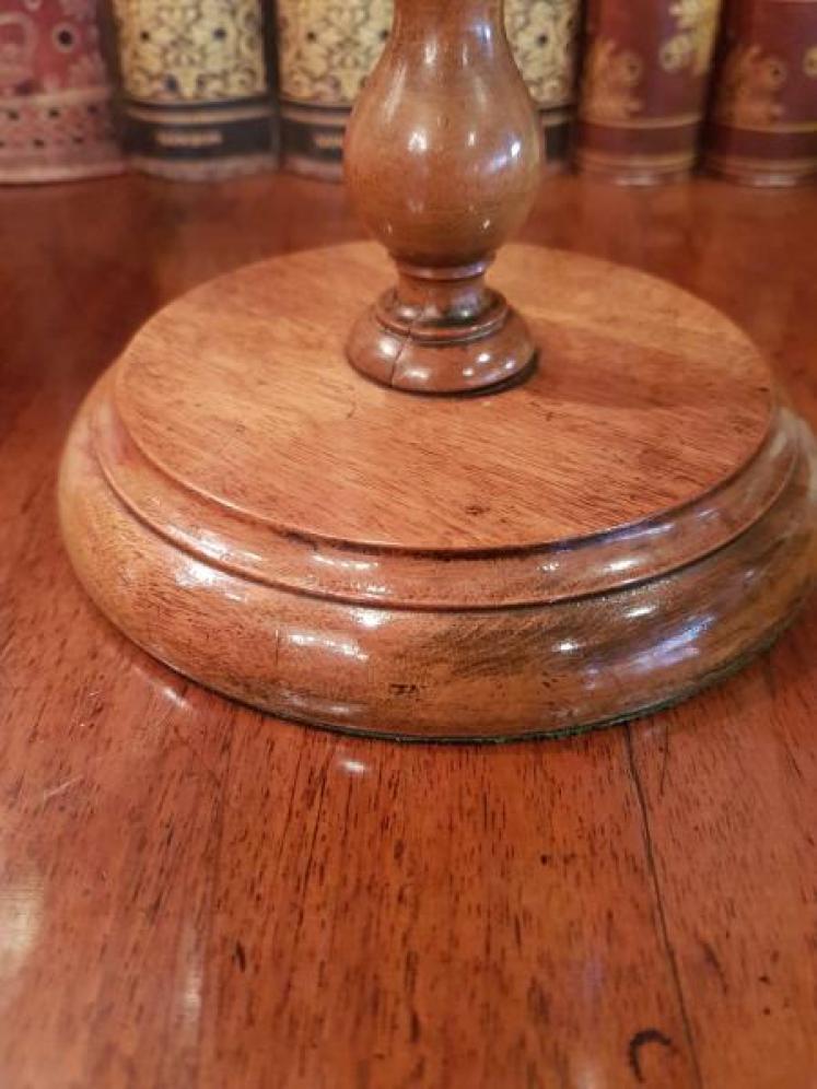 1920's Phillips Plaster 6" Globe On Walnut Foot. - Image 3