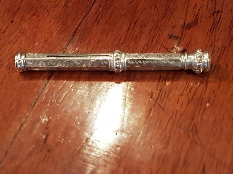 Edwardian Engraved Silver Propelling Pencil - Image 1