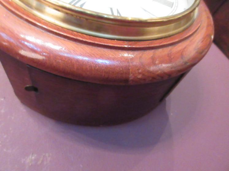 Small Victorian 8" Dial Mahogany Wall Clock - Image 4