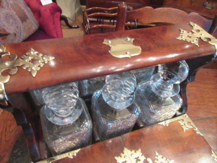 Superb Antique Burr Walnut 'After Dinner' Tantalus' - Image 2