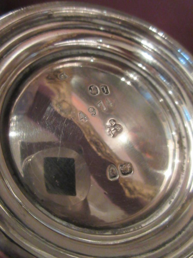 Heavy Victorian Antique Silver Etched Cup - Image 5