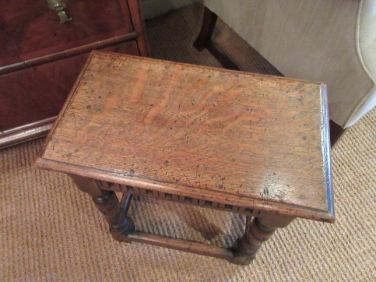 Antique Georgian Style Oak Joint Stool - Image 3