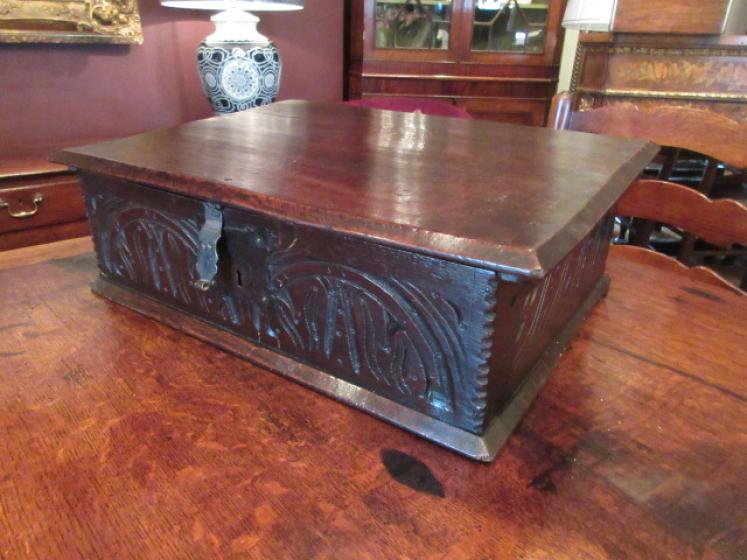 Early Period Antique Oak Deed Box.c.1700 - Image 1