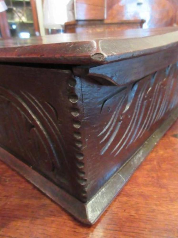 Early Period Antique Oak Deed Box.c.1700 - Image 3